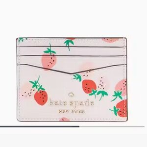 Kate Spade Staci Wild Strawberries Small Slim Card Holder